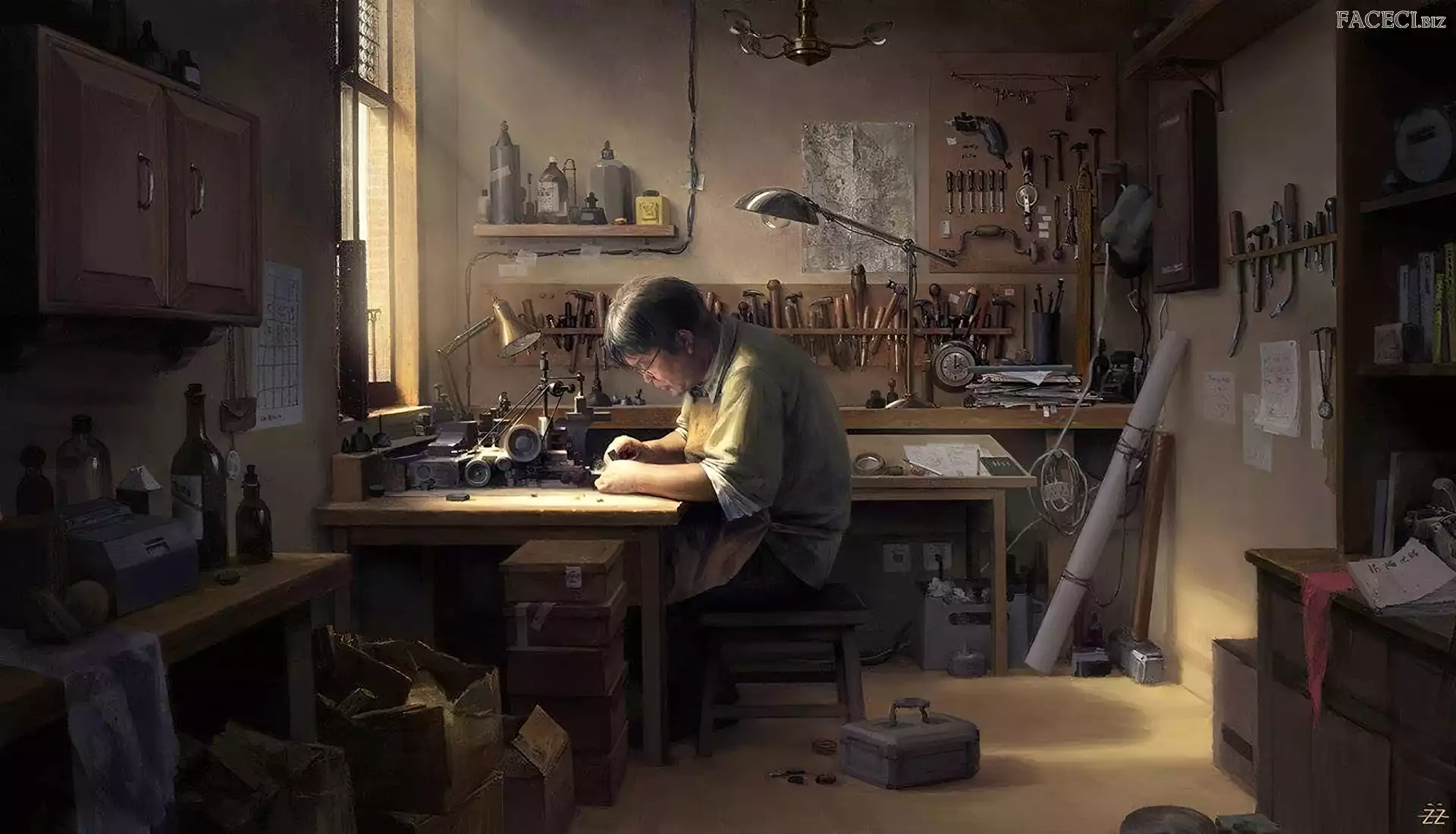 Malarstwo, Mężczyzna, Pracownia